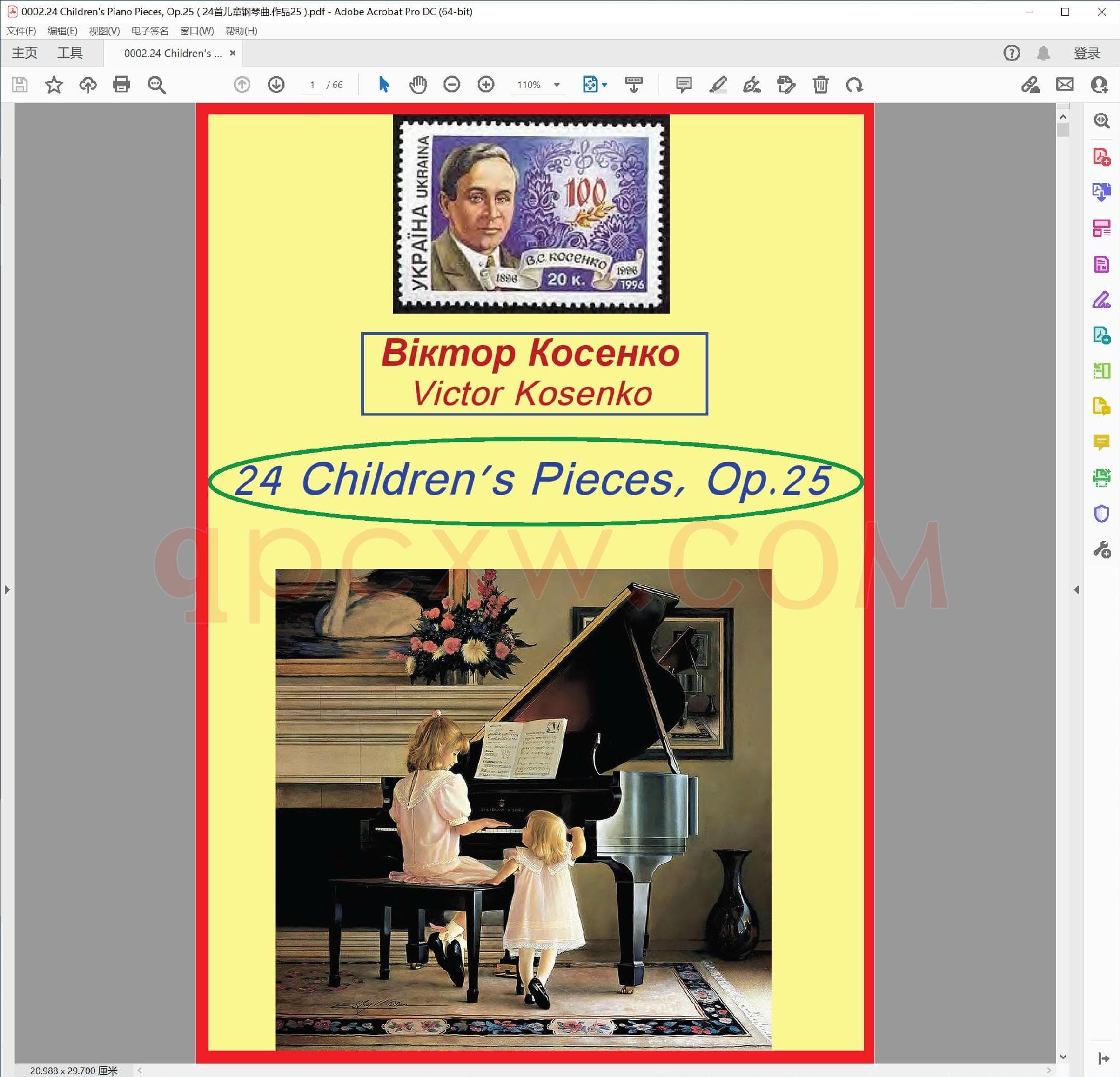 英文原版钢琴曲谱电子书 | 24首儿童钢琴曲,作品25.PDF|2.19 MB|电子版下载
