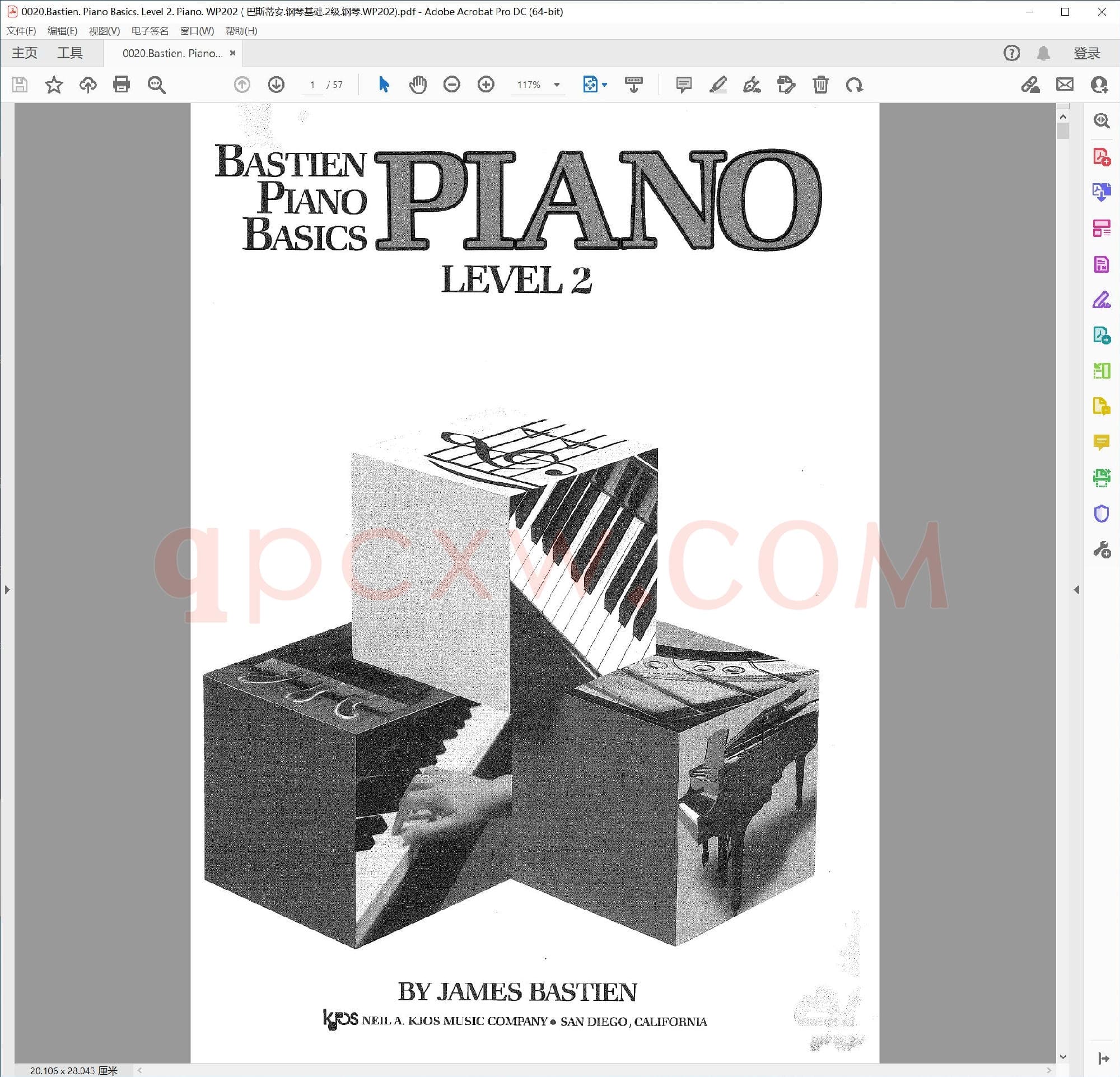 英文原版钢琴教程电子书 | 巴斯蒂安钢琴基础教程第二级钢琴Wp202.PDF|14.15 MB|电子版下载