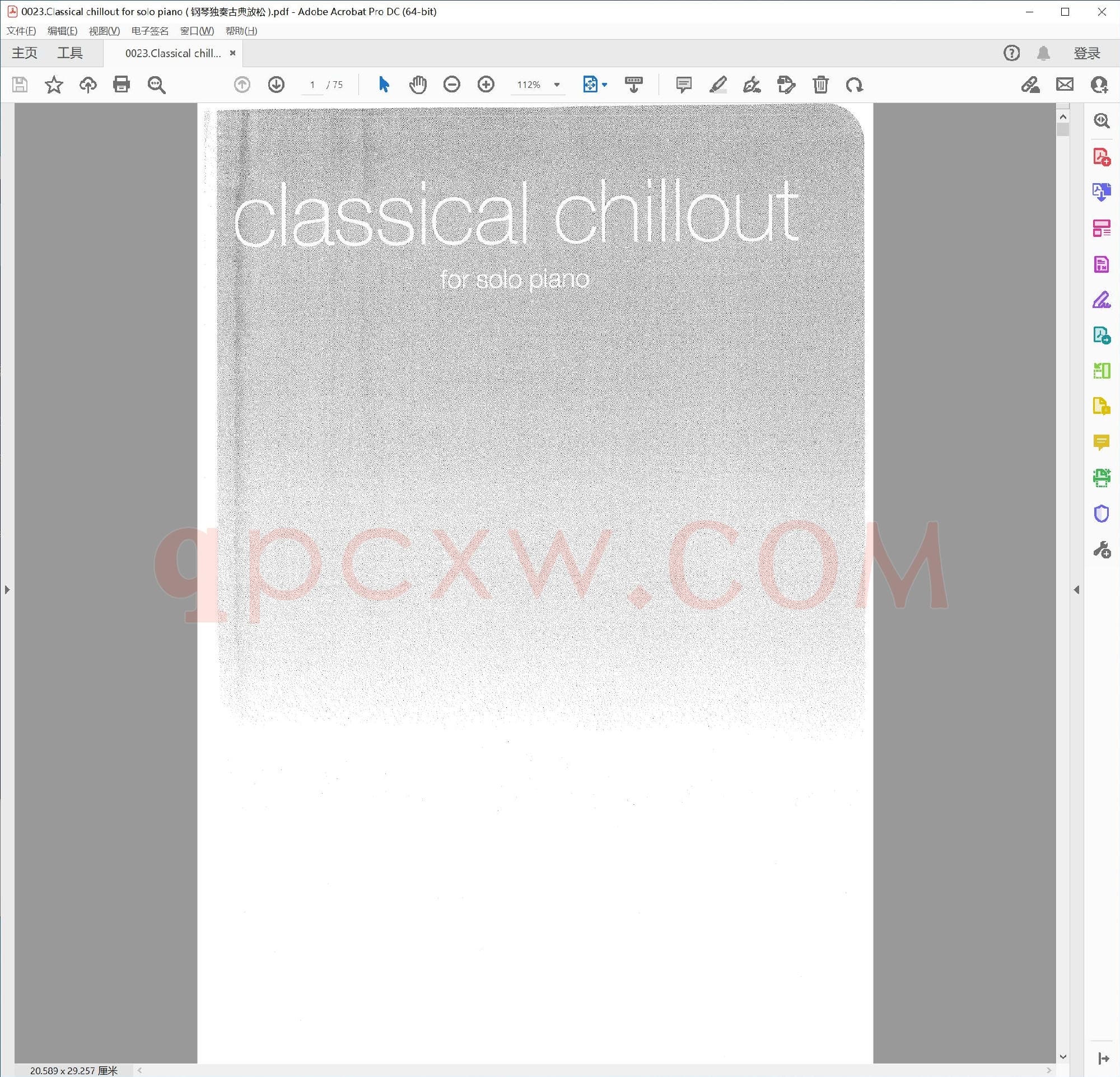 英文原版钢琴曲谱电子书 | 古典静养钢琴独奏曲集.PDF|6.72 MB|电子版下载
