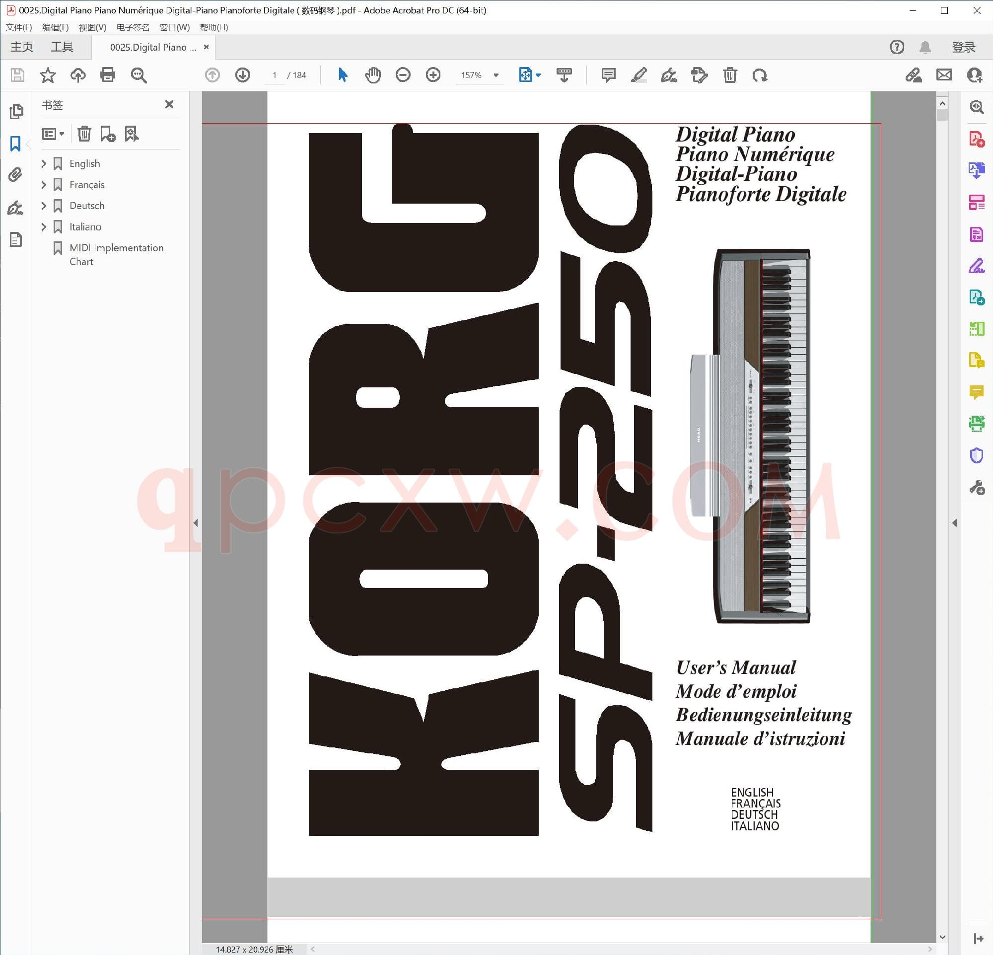 英文原版钢琴曲谱电子书 | 数码钢琴电钢琴钢琴数字使用说明.PDF|8.88 MB|电子版下载
