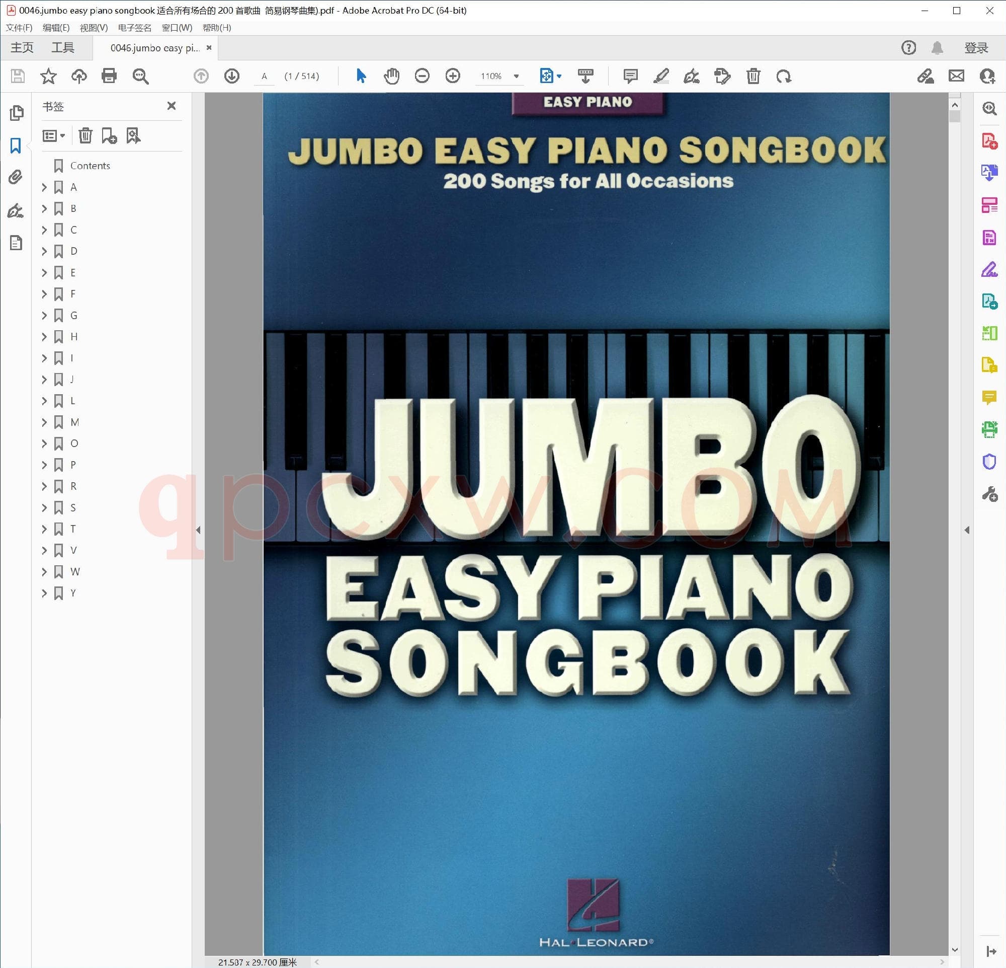 英文原版钢琴曲谱电子书 | 巨型简易钢琴歌200首应景歌曲.PDF|26.55 MB|电子版下载