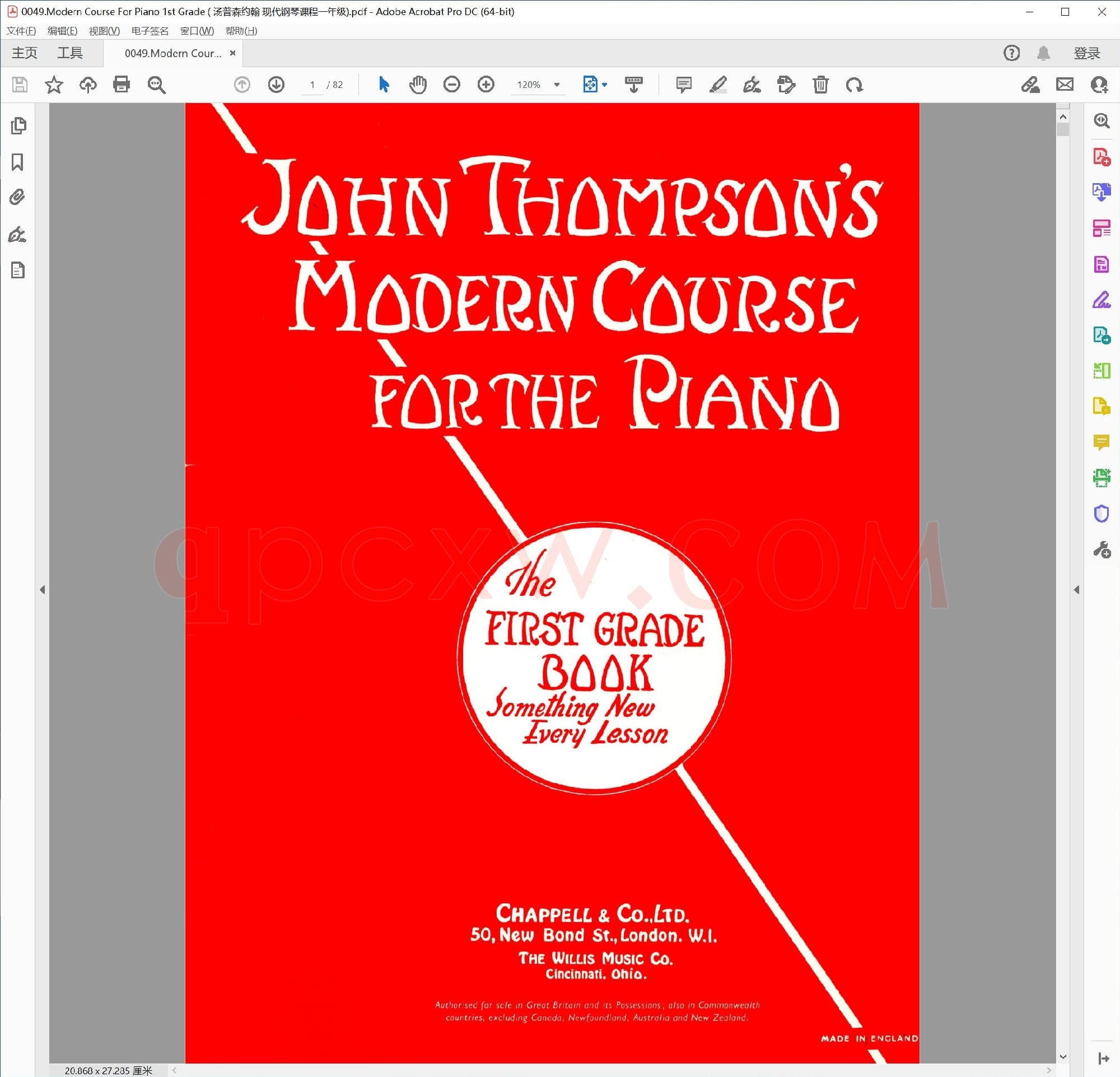 英文原版钢琴教程电子书 | 现代钢琴教程第一级.PDF|61.1 MB|电子版下载