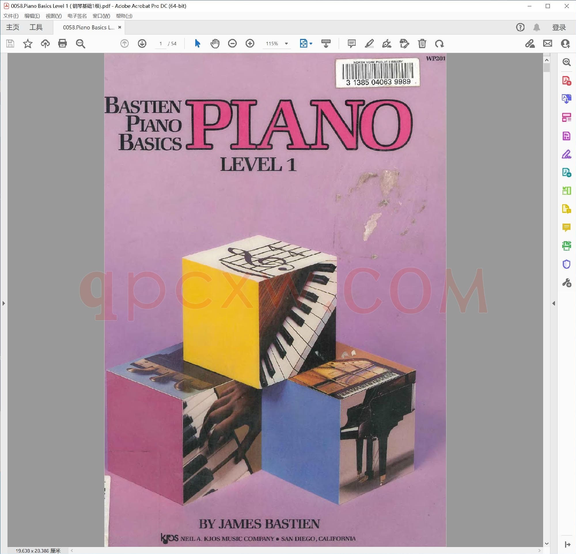 英文原版钢琴曲谱电子书 | 钢琴基础第一级.PDF|16.8 MB|电子版下载