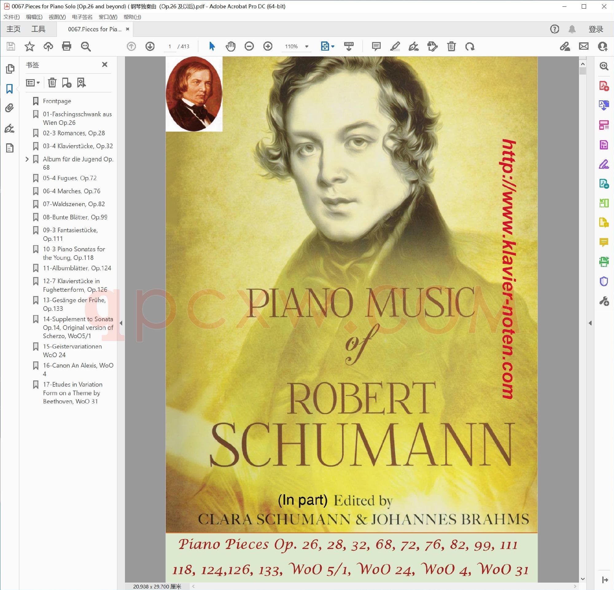 英文原版钢琴曲谱电子书 | 钢琴独奏曲(作品26号及以后).PDF|9.43 MB|电子版下载