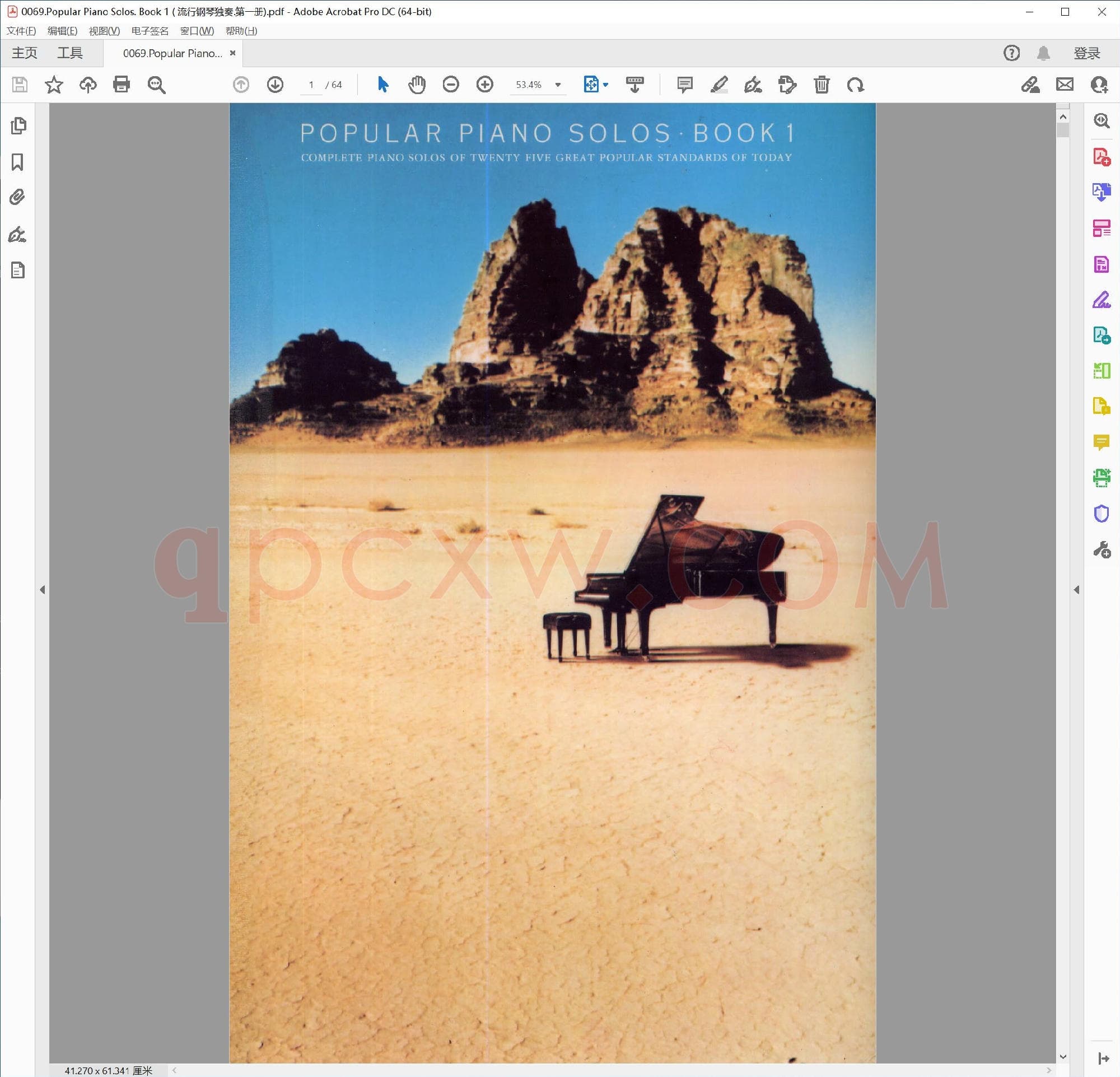 英文原版钢琴曲谱电子书 | 流行钢琴独奏曲集第一册.PDF|20.23 MB|电子版下载