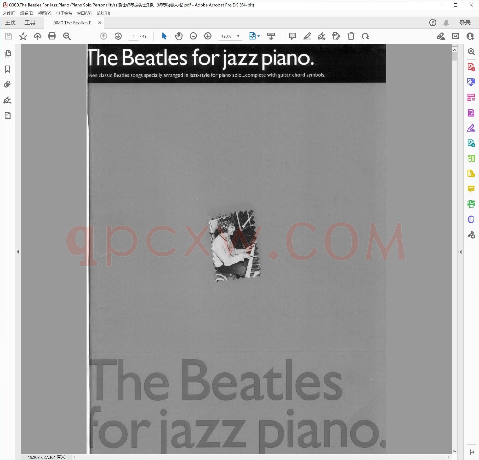 英文原版钢琴曲谱电子书 | 披头士爵士钢琴曲集(钢琴独奏风格).PDF|6.2 MB|电子版下载