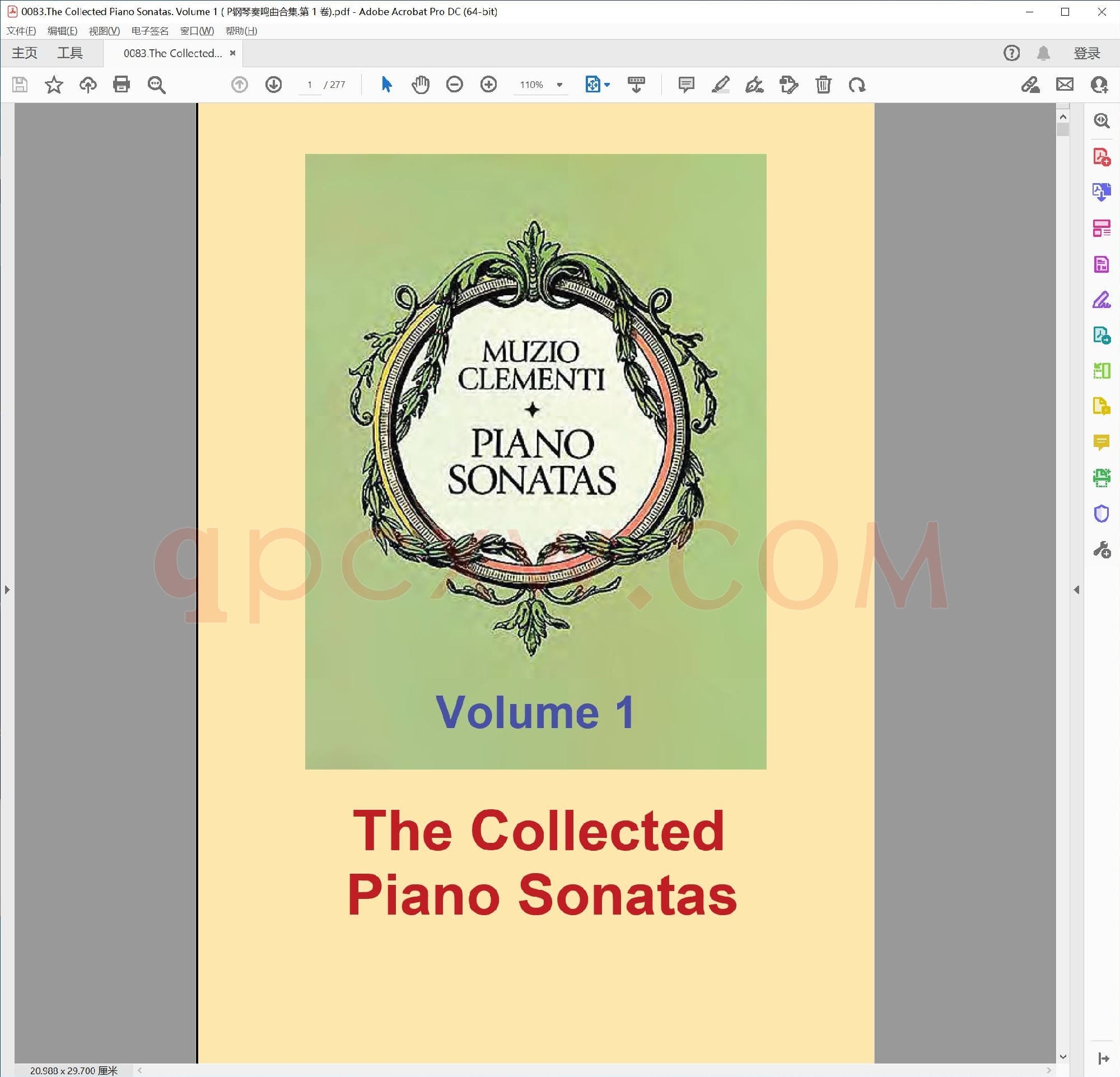 英文原版钢琴曲谱电子书 | 钢琴奏鸣曲全集第一册.PDF|13.1 MB|电子版下载