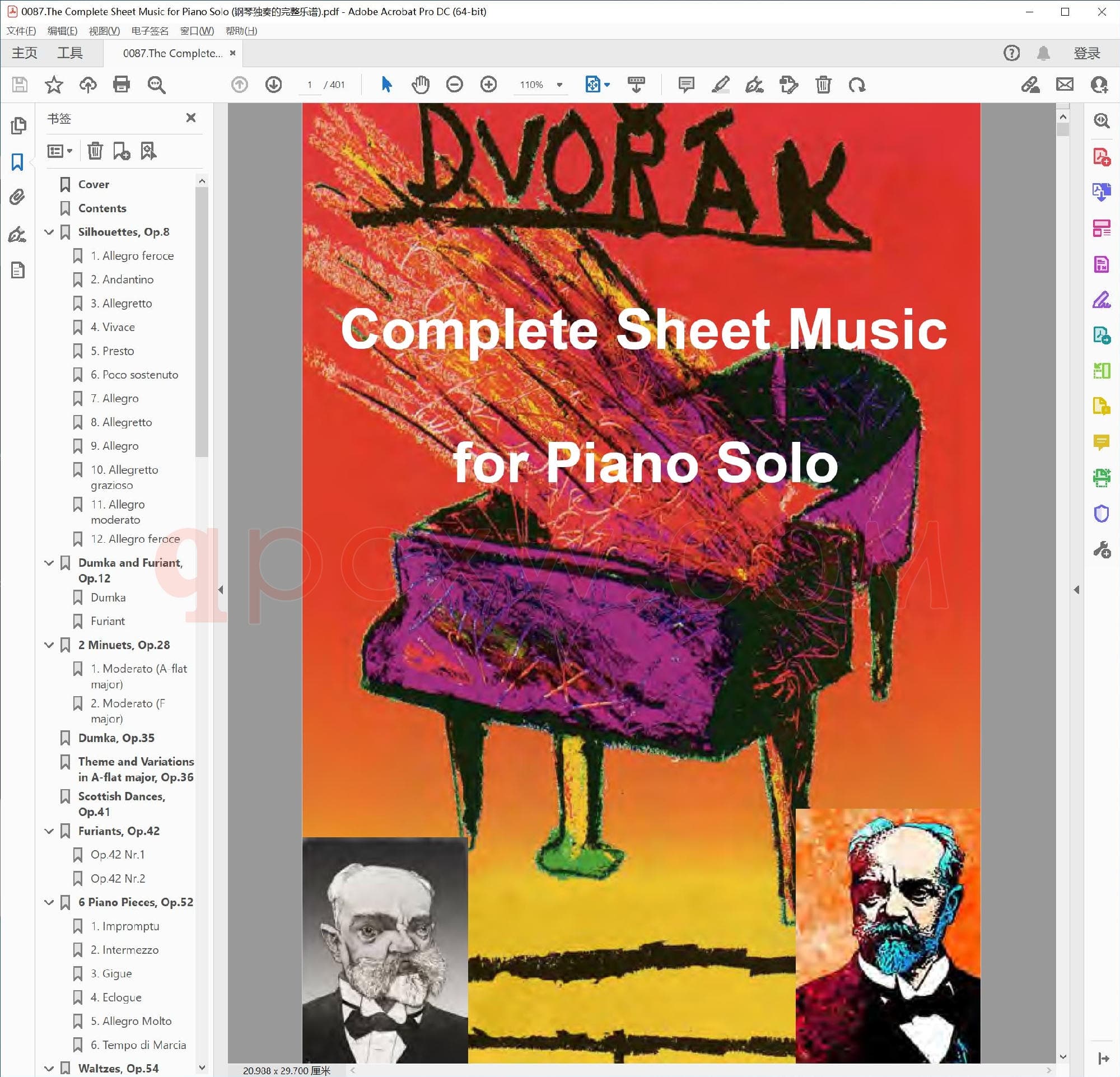 英文原版钢琴曲谱电子书 | 钢琴独奏乐谱全集.PDF|8.02 MB|电子版下载