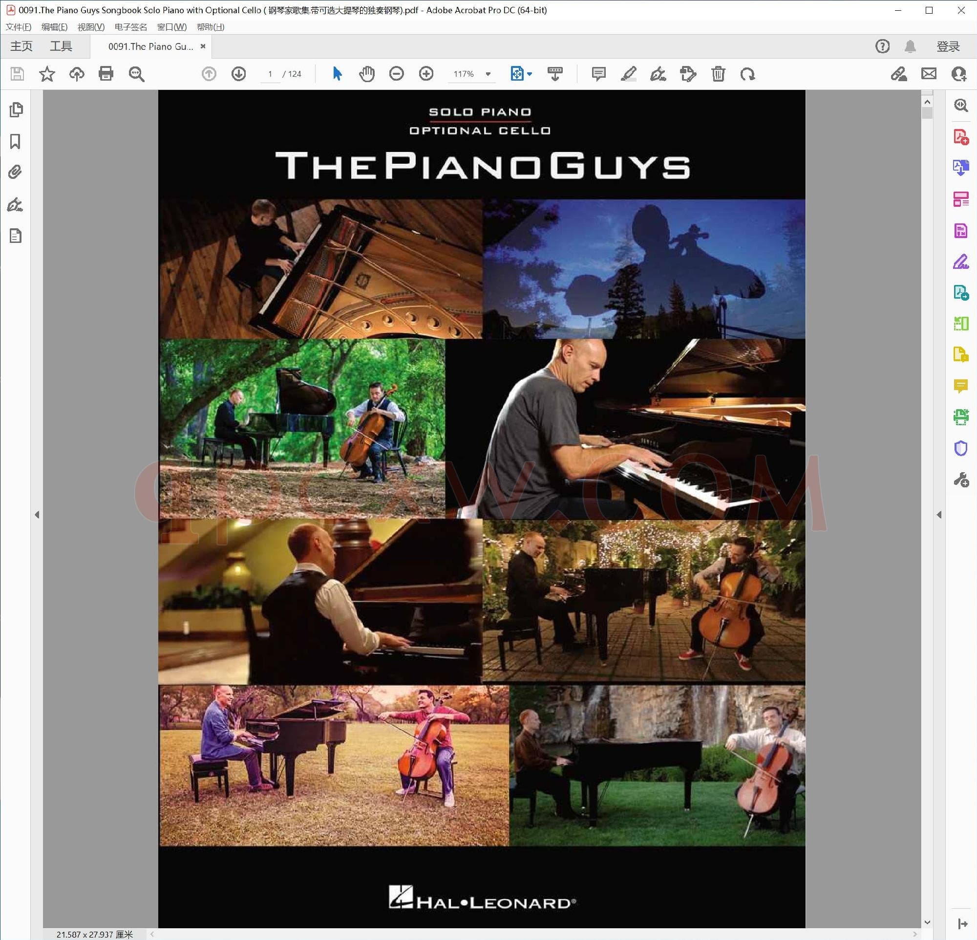 英文原版钢琴曲谱电子书 | 钢琴伙计歌本钢琴独奏附可选大提琴谱.PDF|20.92 MB|电子版下载