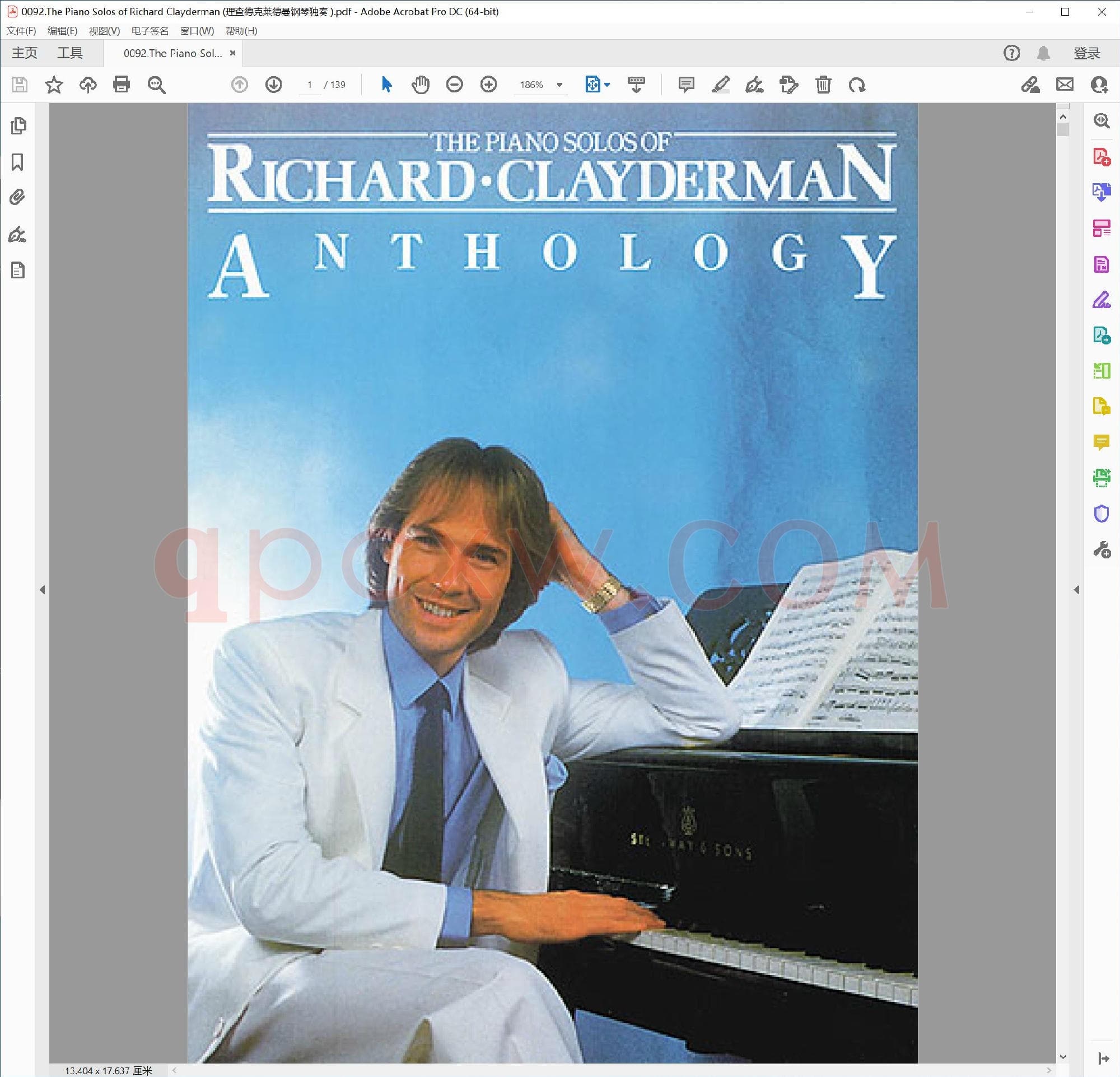 英文原版钢琴曲谱电子书 | 理查德克莱德曼钢琴独奏曲集.PDF|8.14 MB|电子版下载