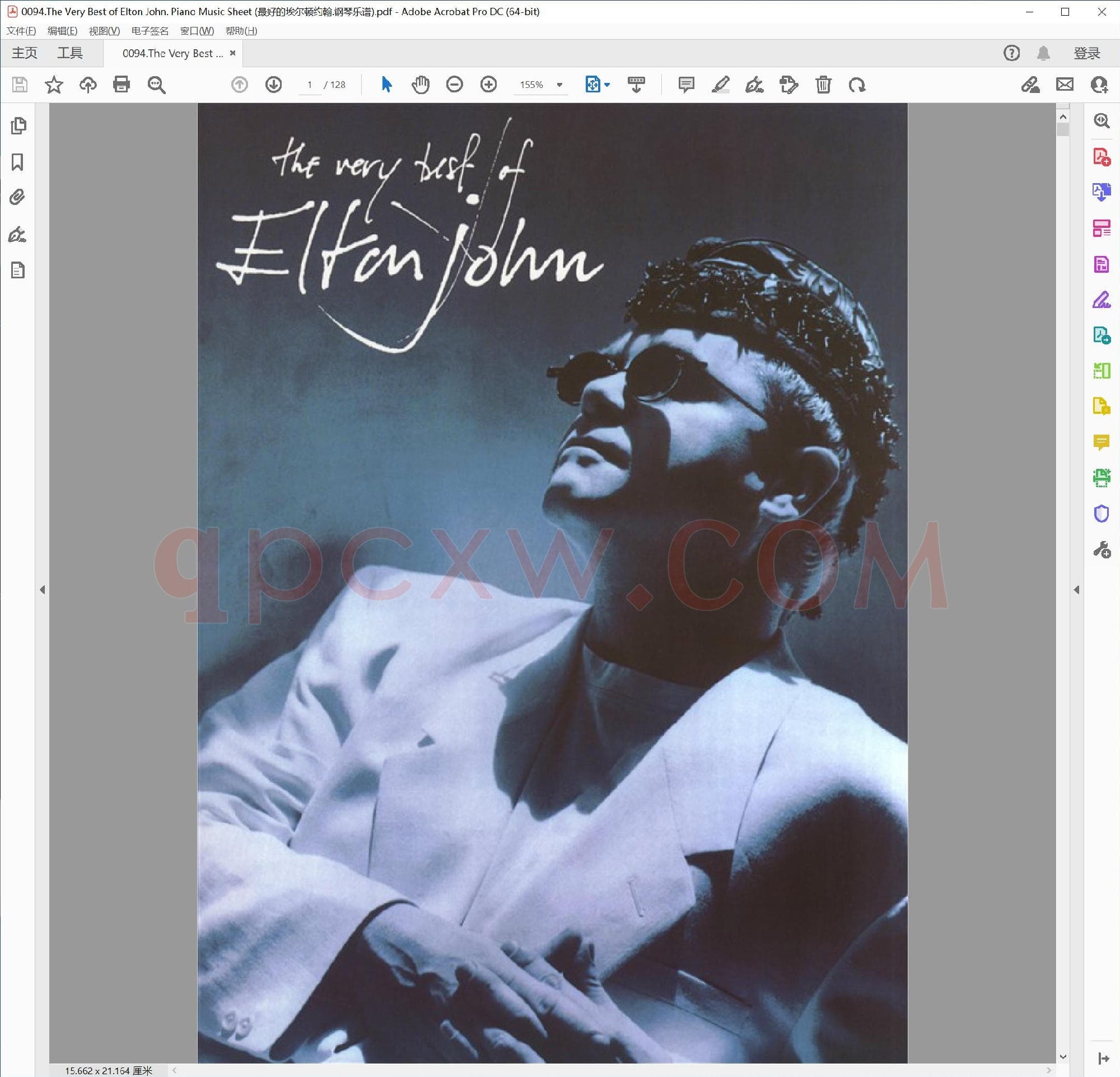 英文原版钢琴曲谱电子书 | 艾尔顿约翰最佳精选钢琴乐谱.PDF|7.5 MB|电子版下载