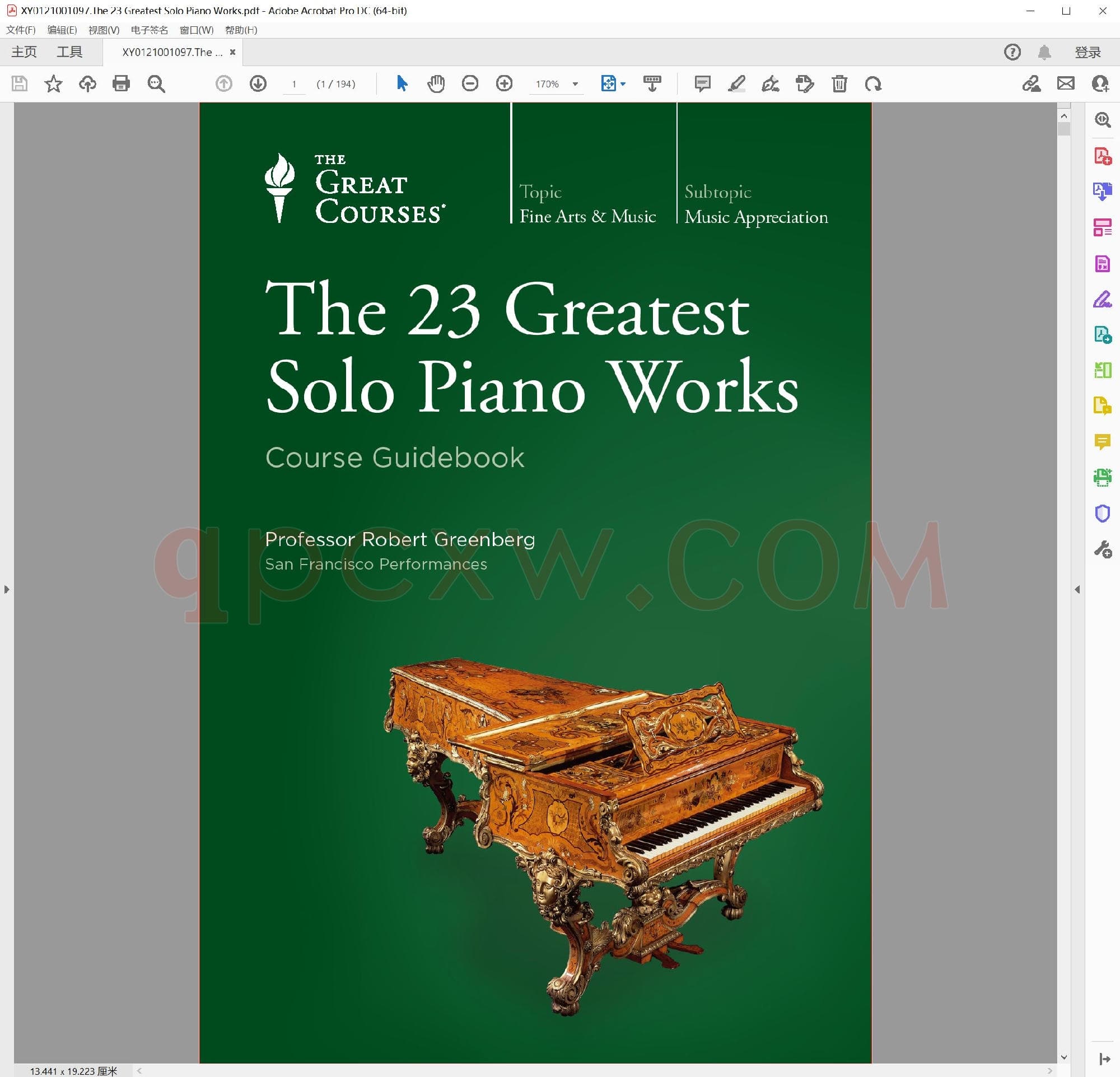 英文原版钢琴曲谱电子书 | 23首最伟大的钢琴独奏作品.PDF|4.22 MB|电子版下载