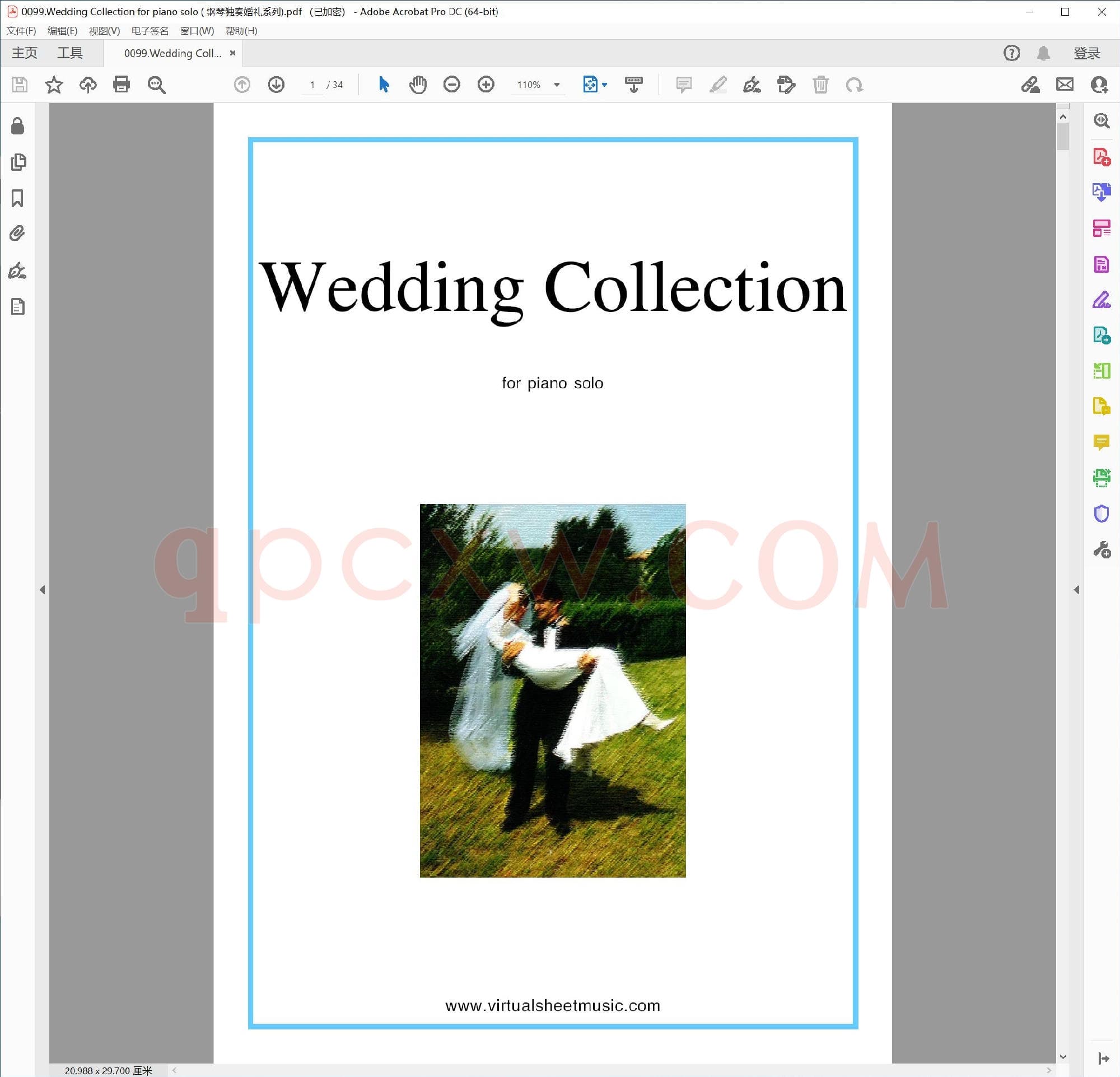 英文原版钢琴曲谱电子书 | 婚礼钢琴独奏曲集.PDF|458.57 KB|电子版下载