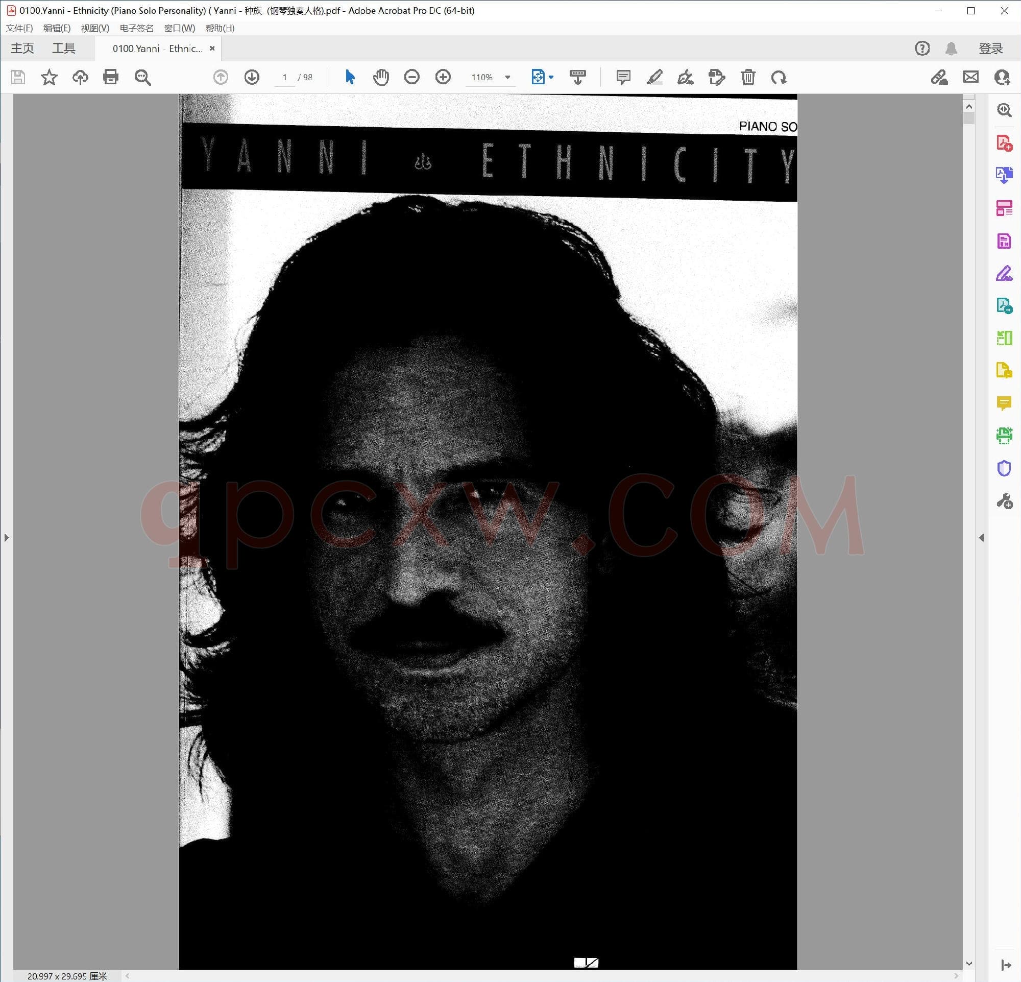 英文原版钢琴曲谱电子书 | 雅尼致敬(钢琴独奏风格).PDF|8.69 MB|电子版下载
